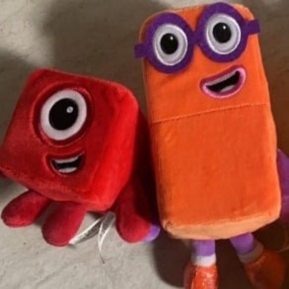 Numberblocks One and Two Playful Pals, Small Plush Figure Toys, Cute Plushy
